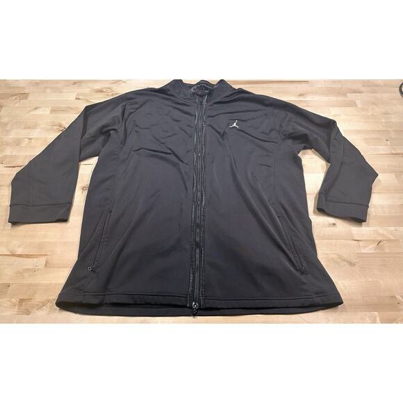 Nike Other - Vintage Nike Air Jordan Track Jacket Mens 2XL Black Full Zip Mock Neck Pocket
